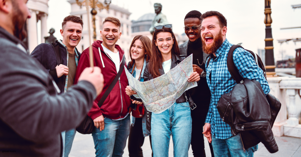 a few people on group tours