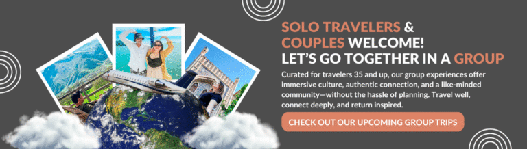 a couple of people joining sami and zaara in a group trip as solo travellers